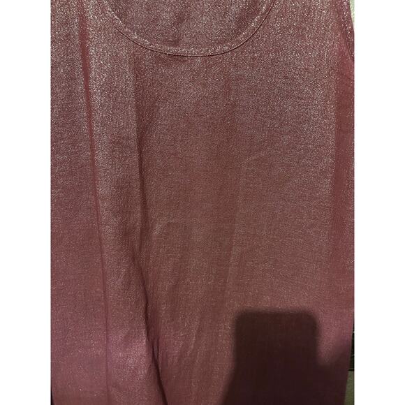 Vintage Laurel Pink Shimmer Tank Top Cotton Scoop Neck Size Small / 34 Retro - Picture 4 of 6